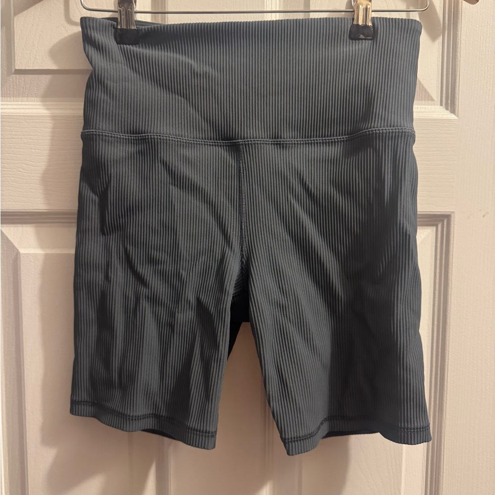 Athleta Ribbed Seafoam Bike Shorts